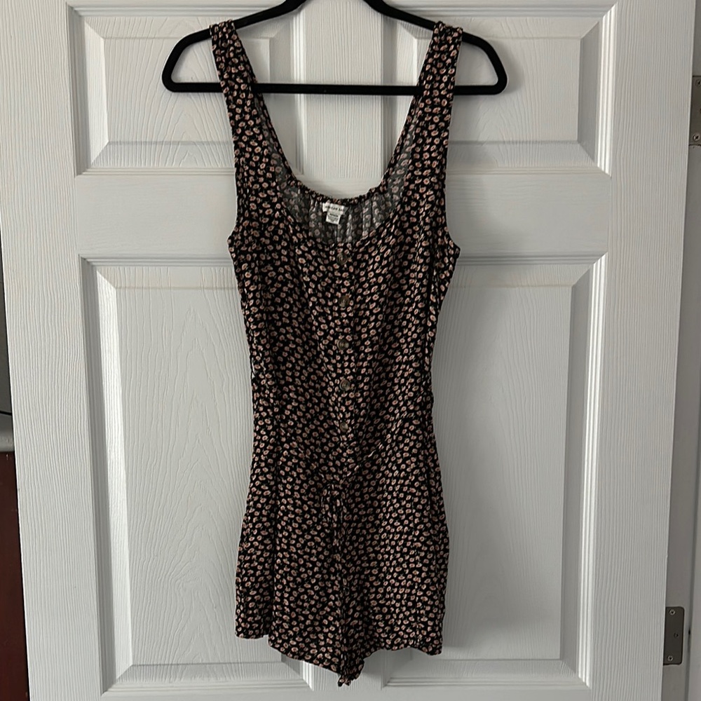 American Eagle Outfitters Black and Pink Romper